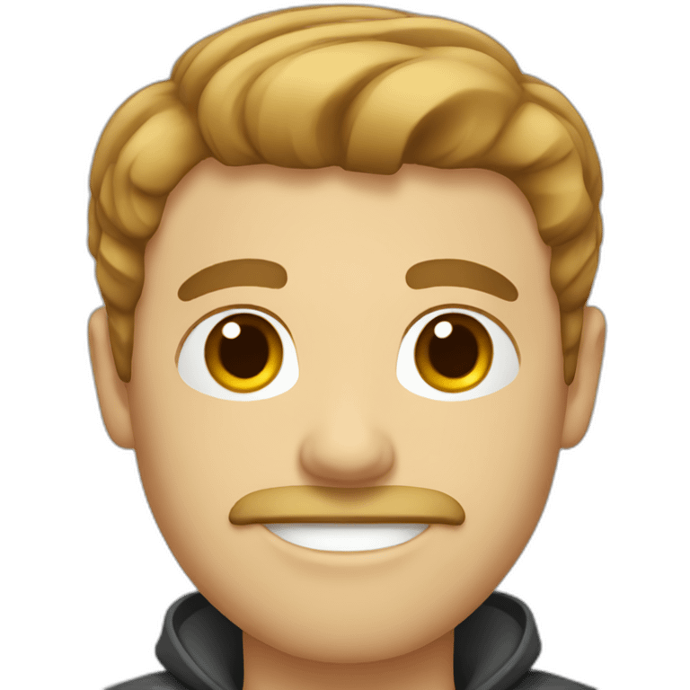 Guy with light brown hair and mustache emoji