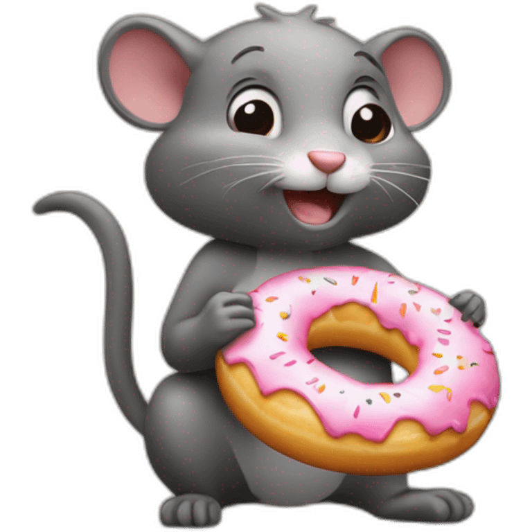 Raton-laveur qui mange un donut emoji