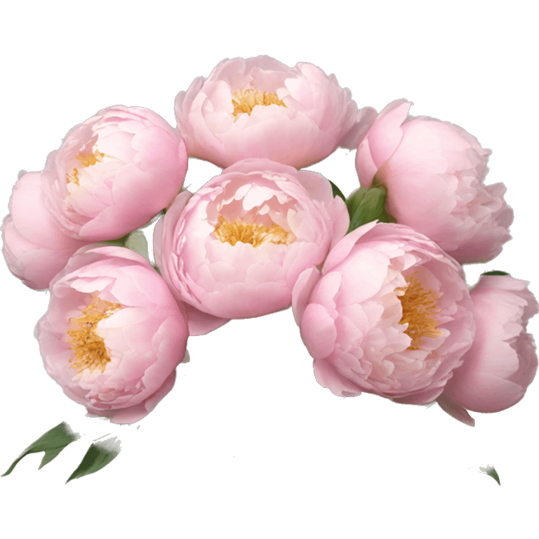 Bouquet of light pink peonies emoji