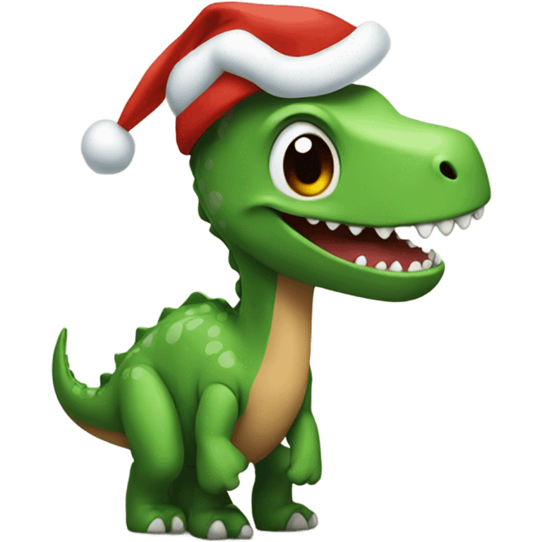 Dino with Christmas spirit emoji