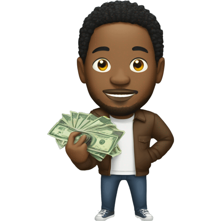 Kendrick Lamar holding money emoji