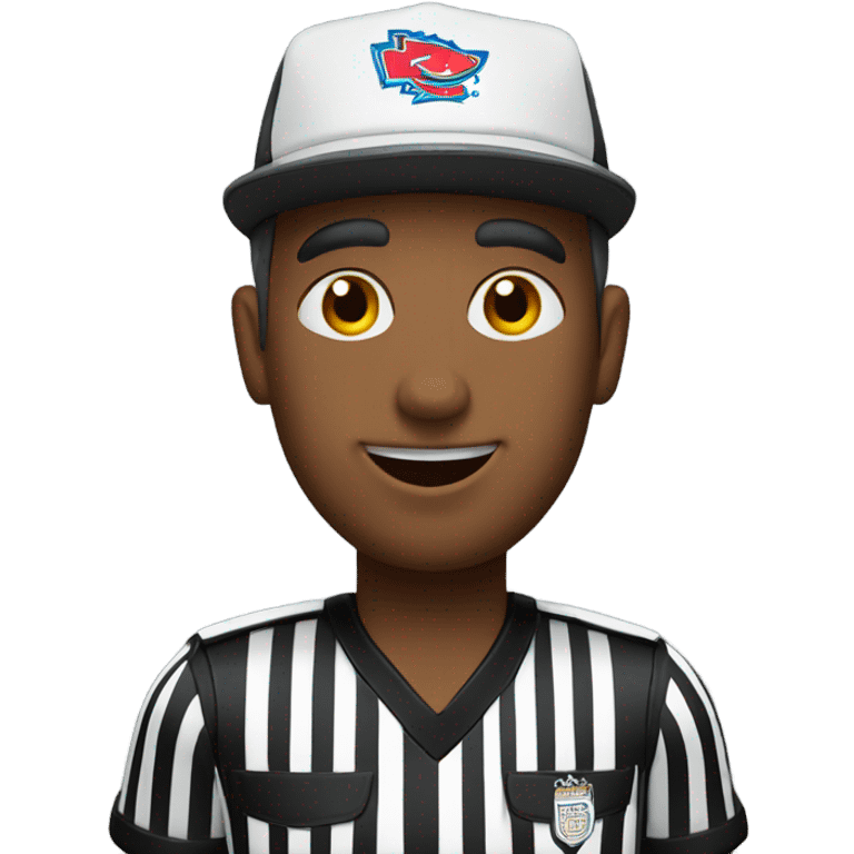 Referee wearing a Kansas city hat  emoji