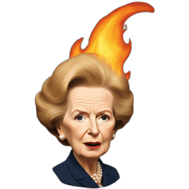 margaret thatcher on fire emoji