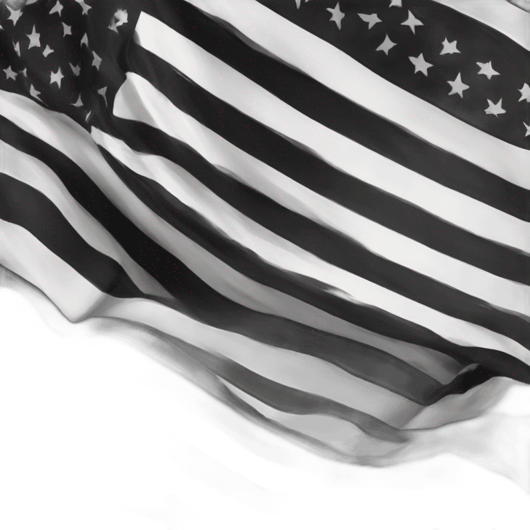 Black and White American Flag emoji