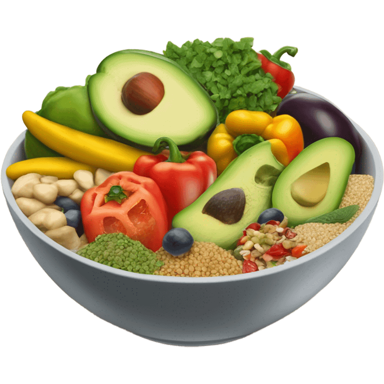 realistic bowl of healthy food emoji