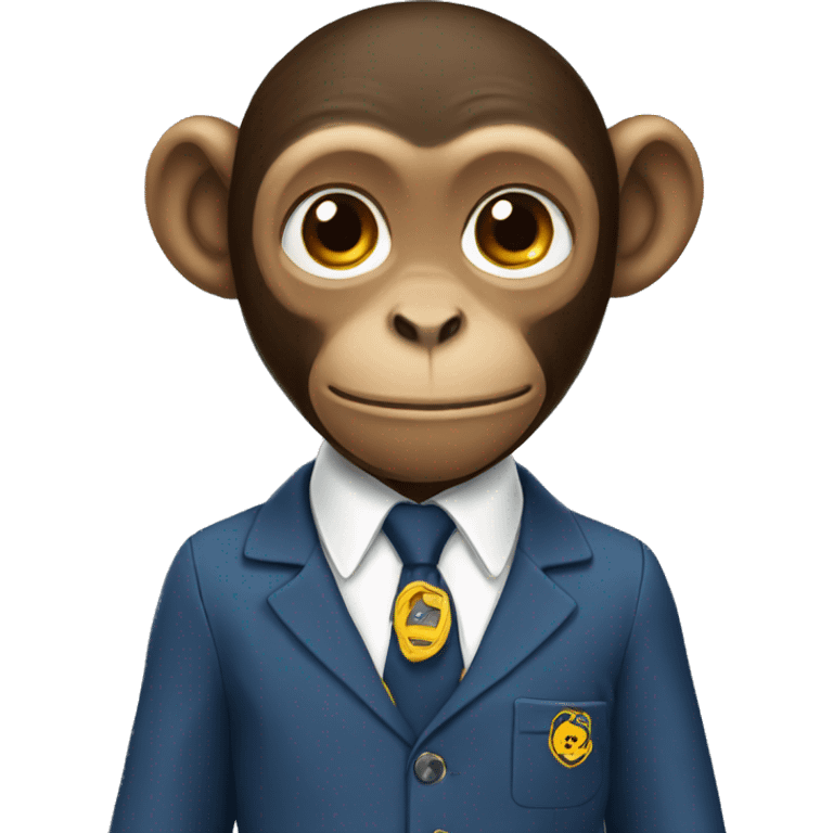 Monkey wearing secondary school uniform  emoji