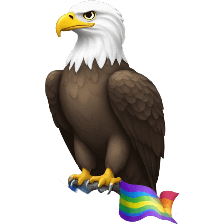 bald eagle with rainbow (pride flag) col emoji