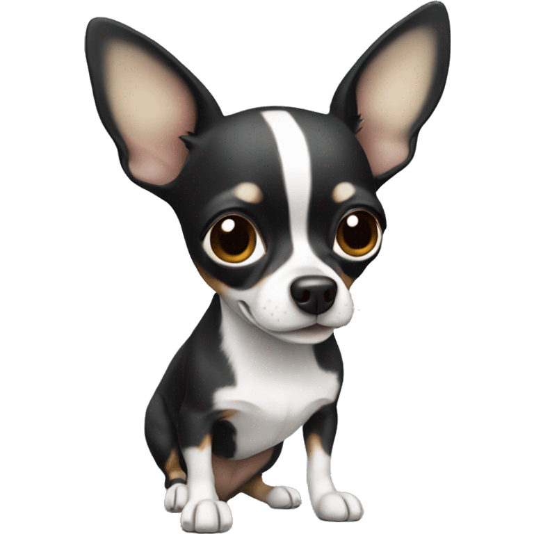 Chihuahua black and white emoji