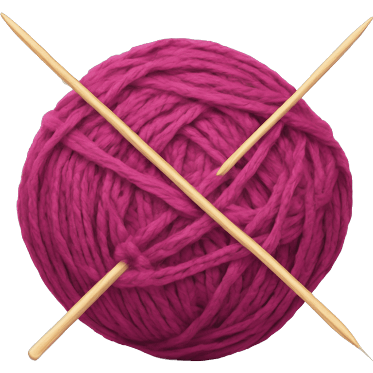 Ball of yarn with two knitting needles emoji