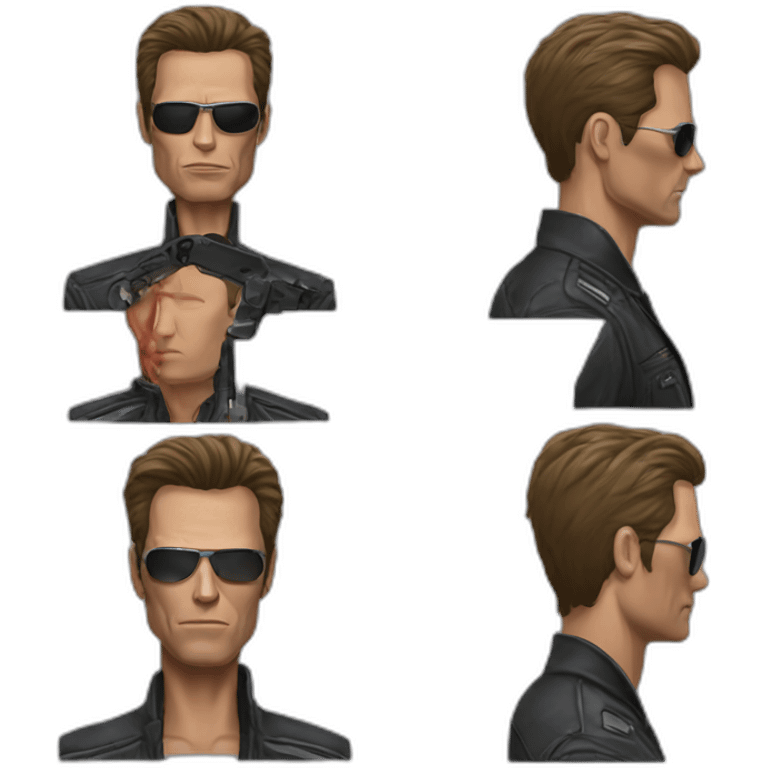 Hyperrealist terminator emoji