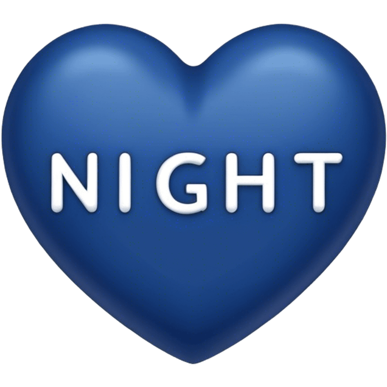 Dark blue heart with Night in the middle  emoji