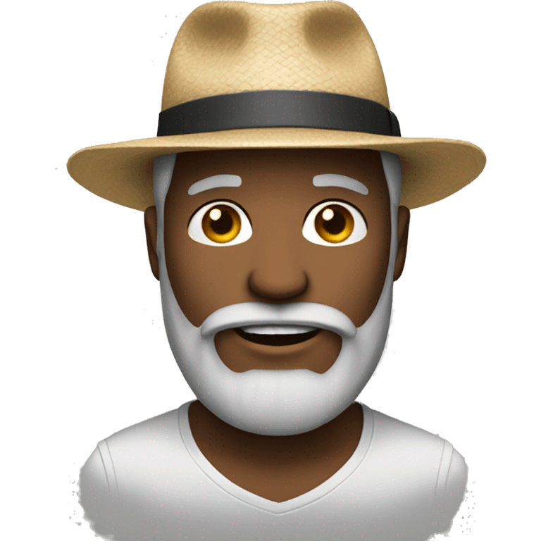  man with beard wearing panama hat emoji