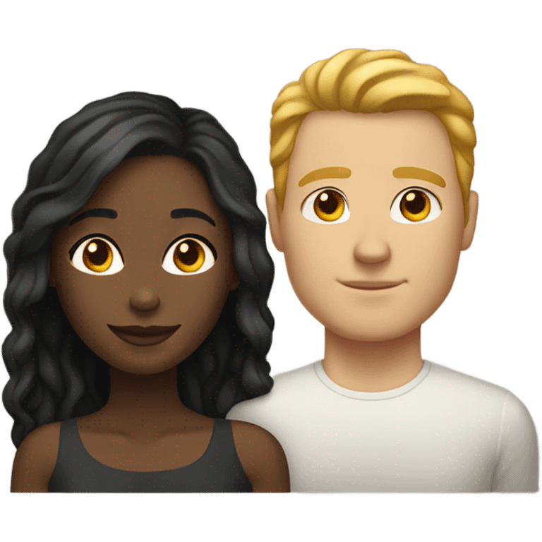 Light skinned black woman and white man emoji