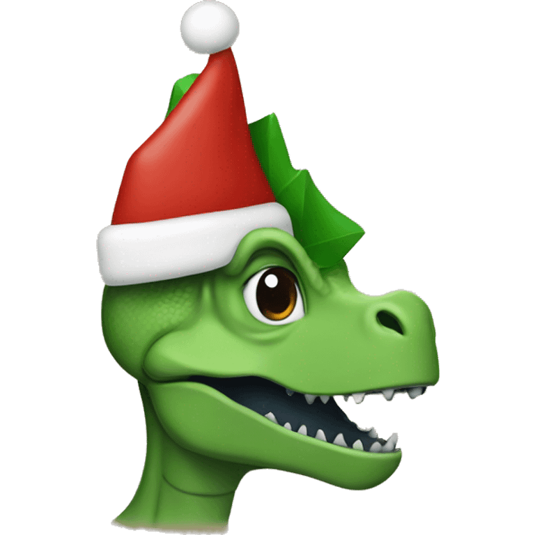 Dinosaur Christmas hat emoji