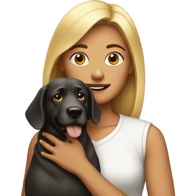 woman with big dog emoji