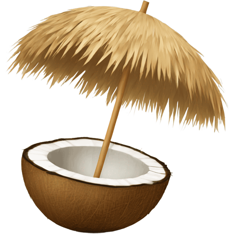 coconut with straw and umbrella emoji