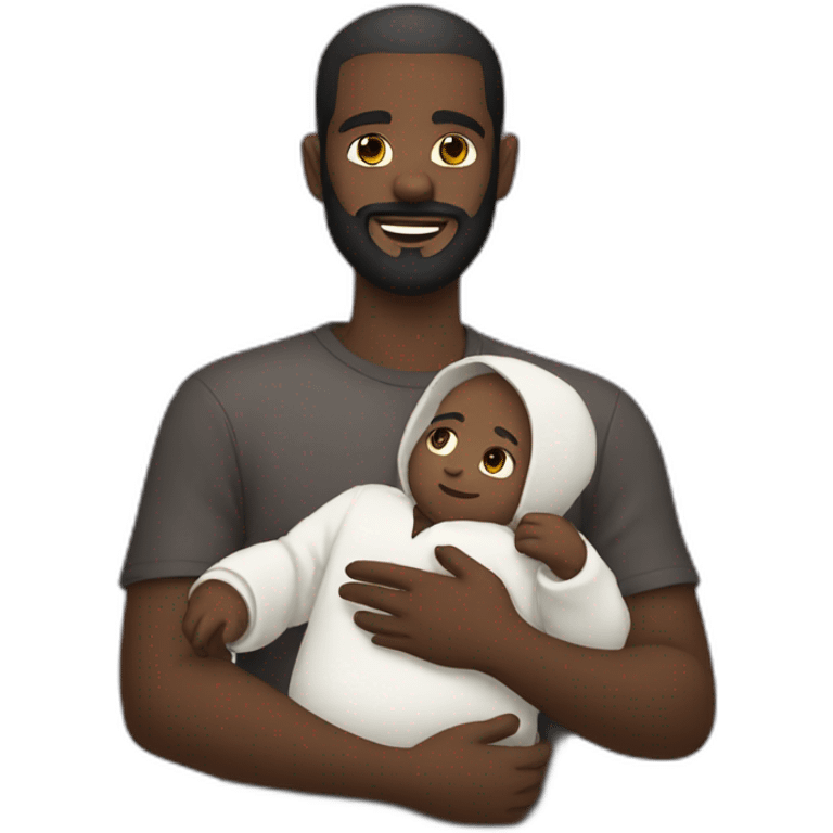 dark-skinned-bearded-man-holding-mask-of-baby-face emoji