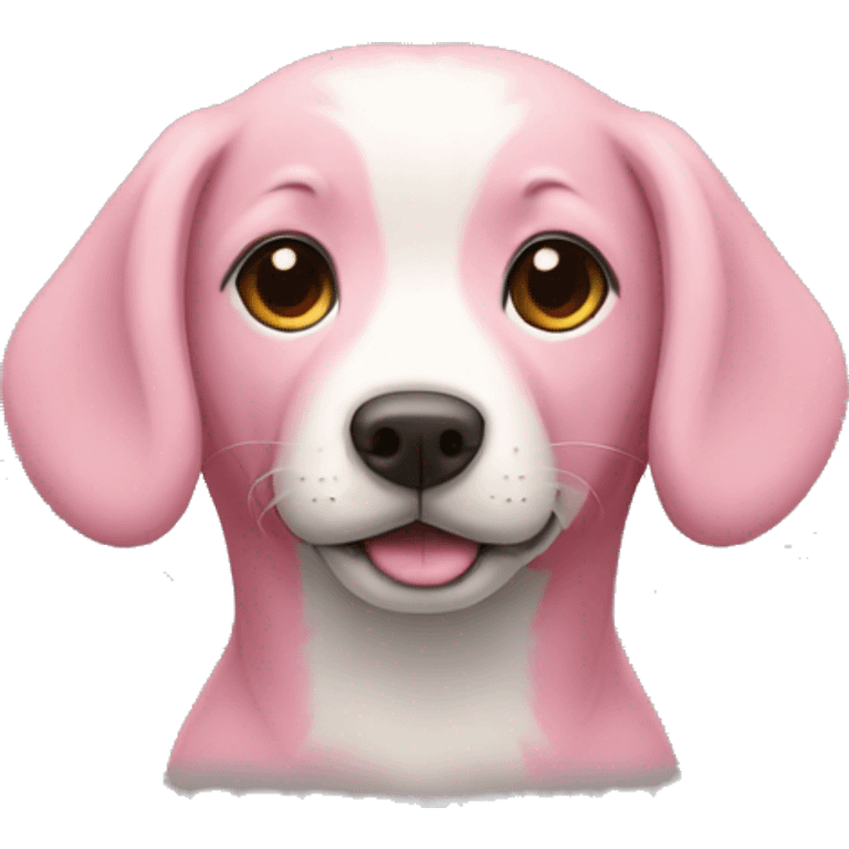 Un chien rose qui conduit emoji