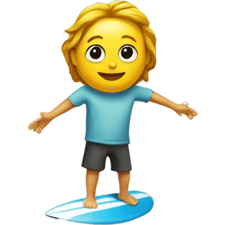 Chat sur planche de surf emoji