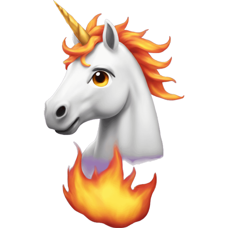 Unicorn on fire  emoji