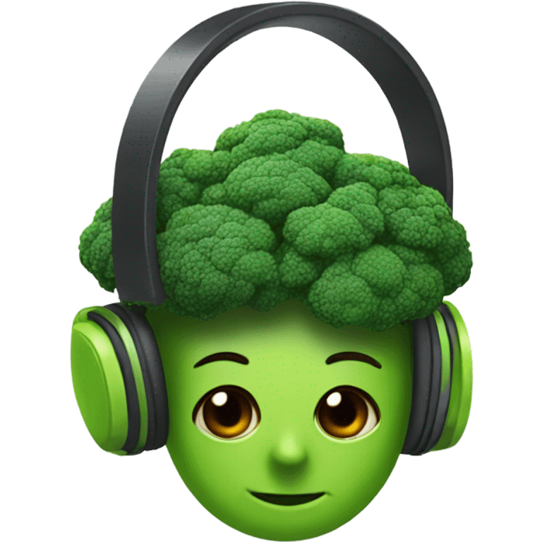 broccoli with headphones  emoji