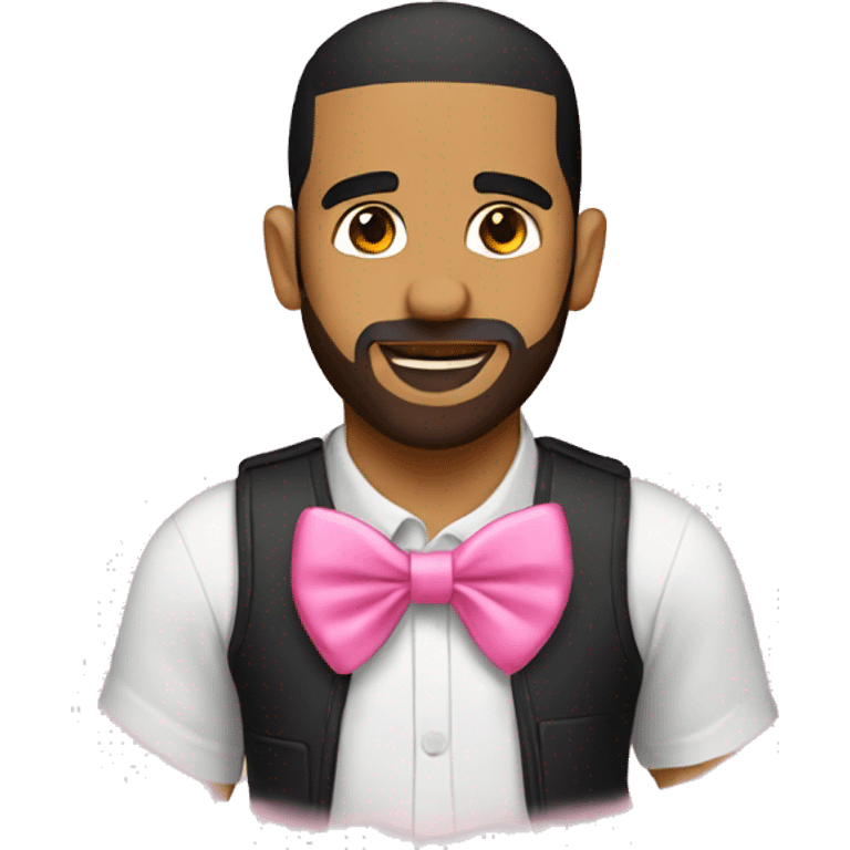 Drake with a pink bow emoji