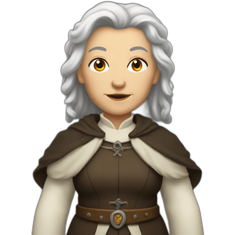 Middle-aged woman dwarf cleric emoji