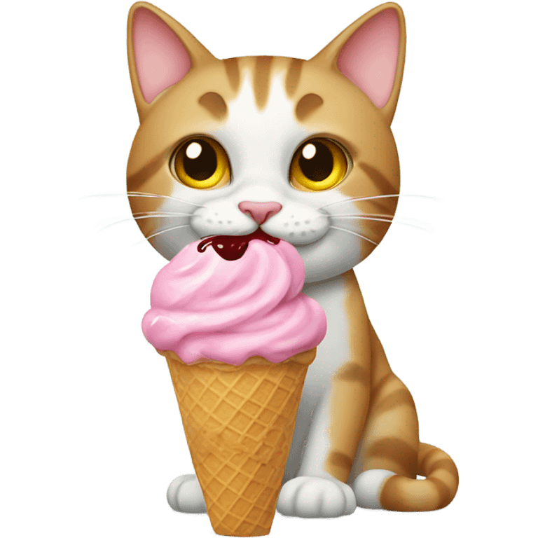 Cat eating ice cream emoji