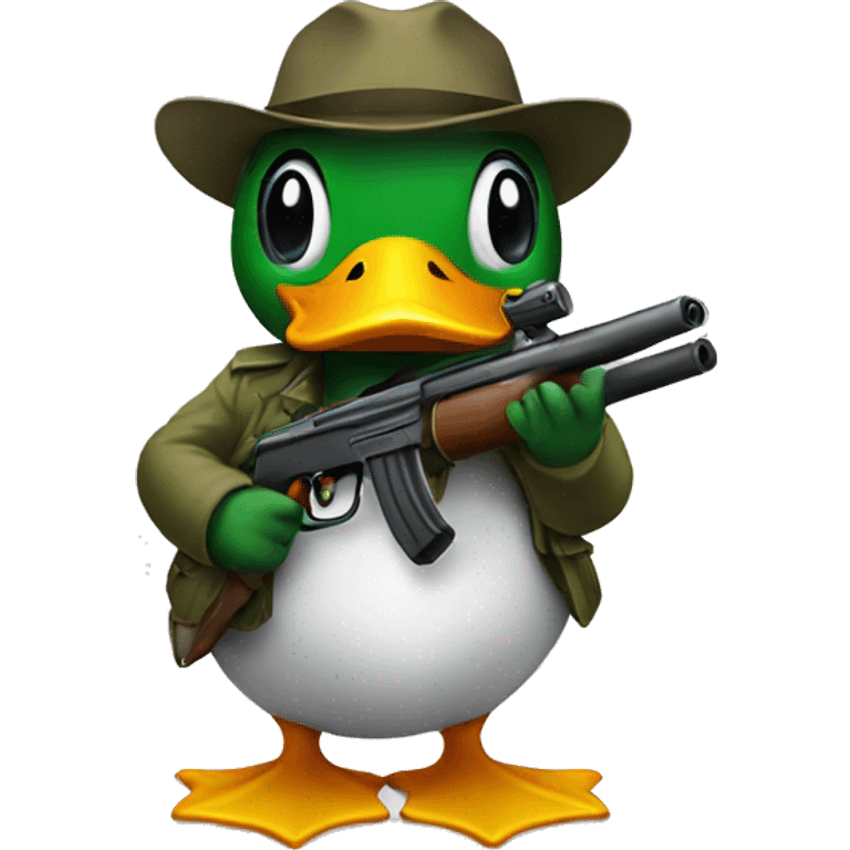 Duck with a gun emoji