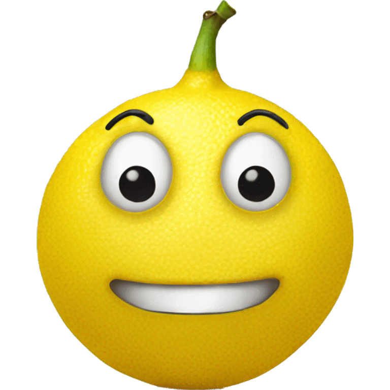 lemon on white background with clown face emoji