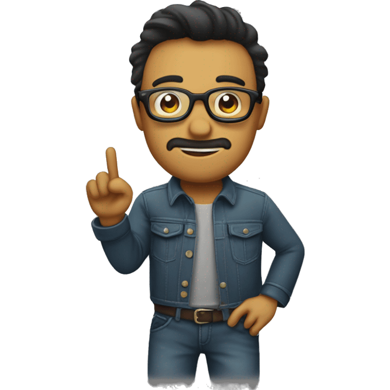 chico con gafas con el dedo pulgar arriba emoji