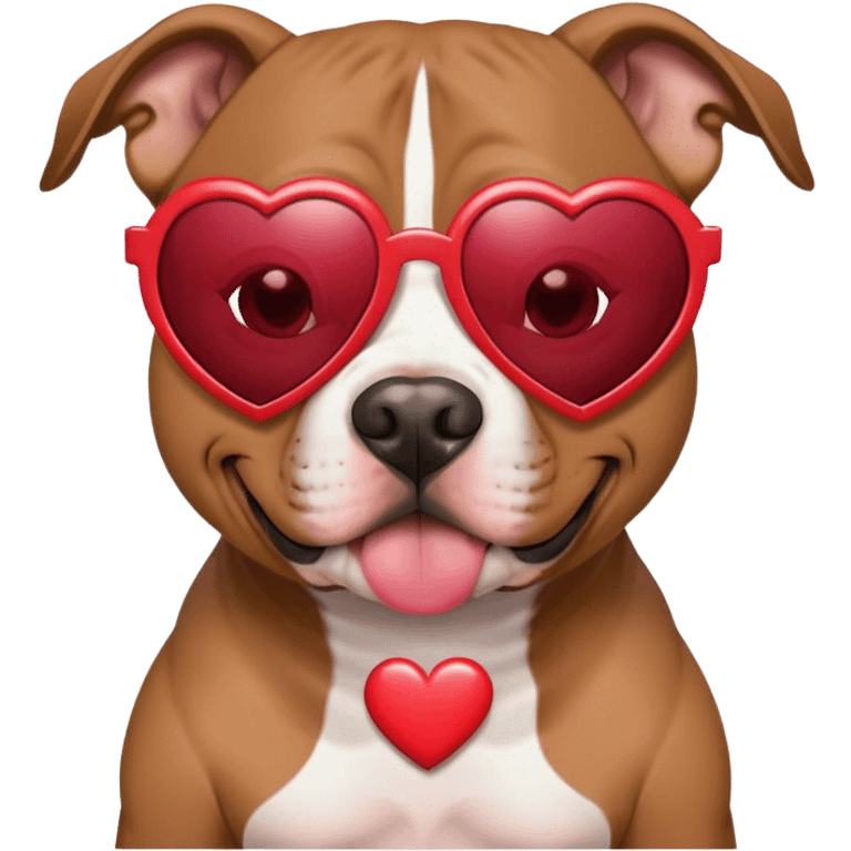 Pitbull with heart sunglasses emoji