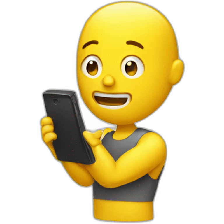 yellow man with phone emoji