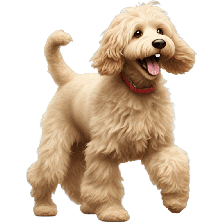 Labradoodle dancing  emoji