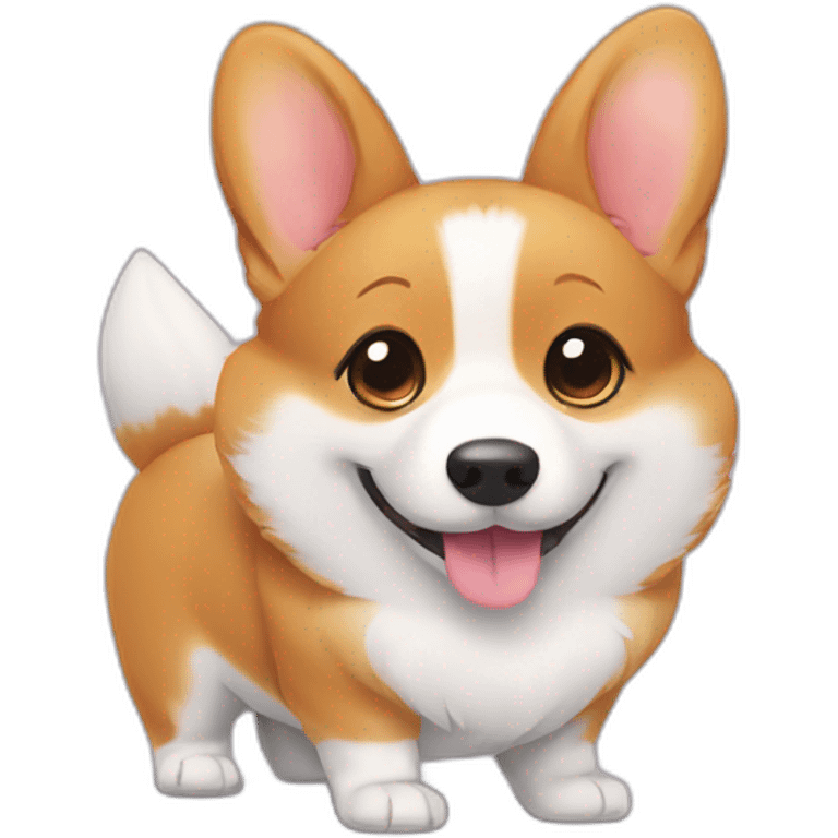 Corgi butt with heart emoji