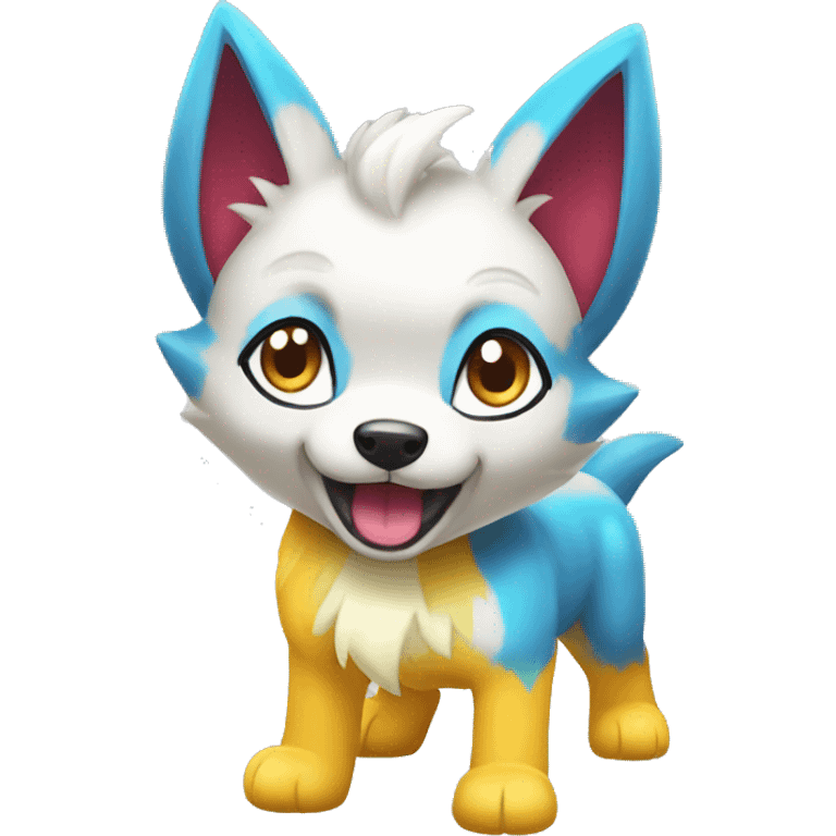 Colorful Fury Shiny Electric Dog Pokémon emoji