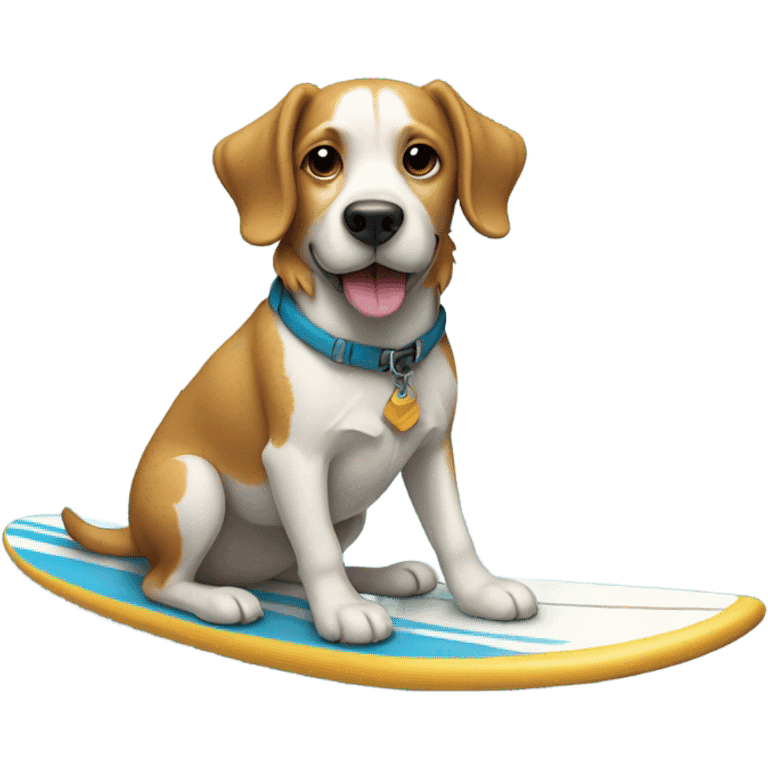 Dog on a surf board emoji