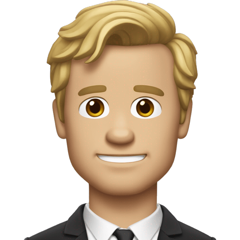 Barney Stinson, with white skin, a short face, and dark blond hair that sticks out at the front. emoji