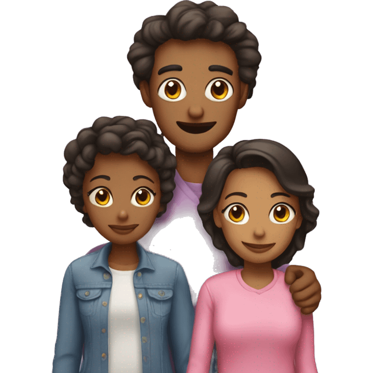 Mom dad and two daughters  emoji