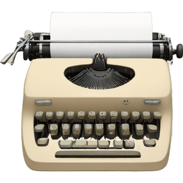 beige typewriter and flowers emoji