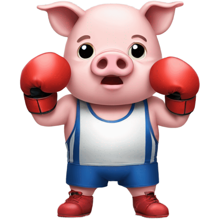 Pig wearing boxing gloves emoji