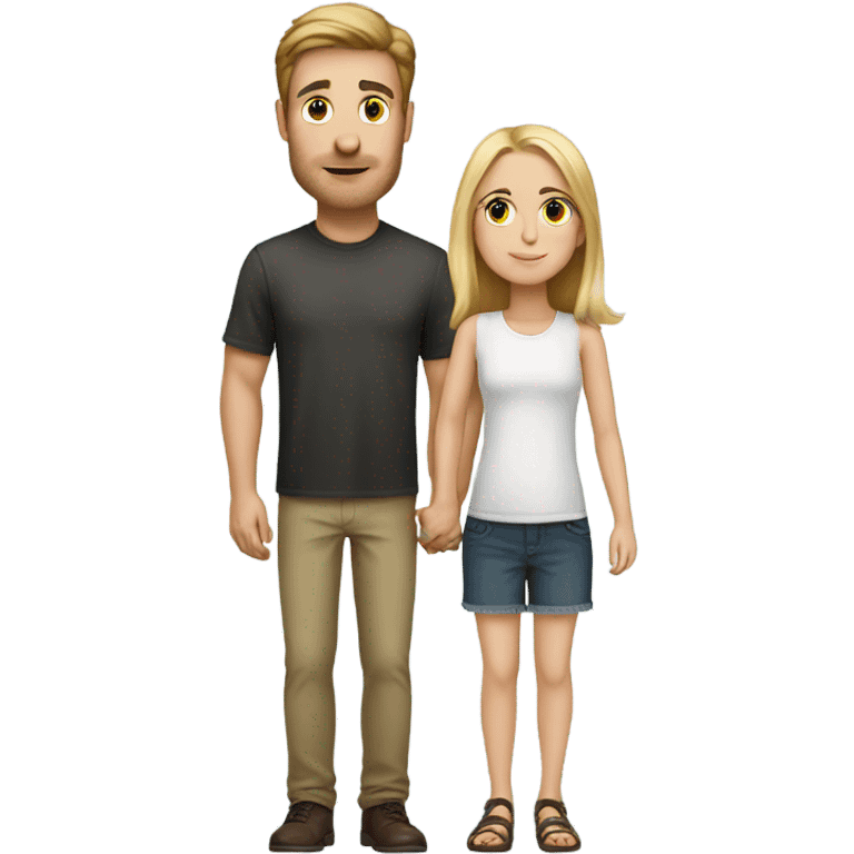 White Tall guy and short girl emoji