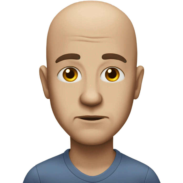 Unamused bald man  emoji