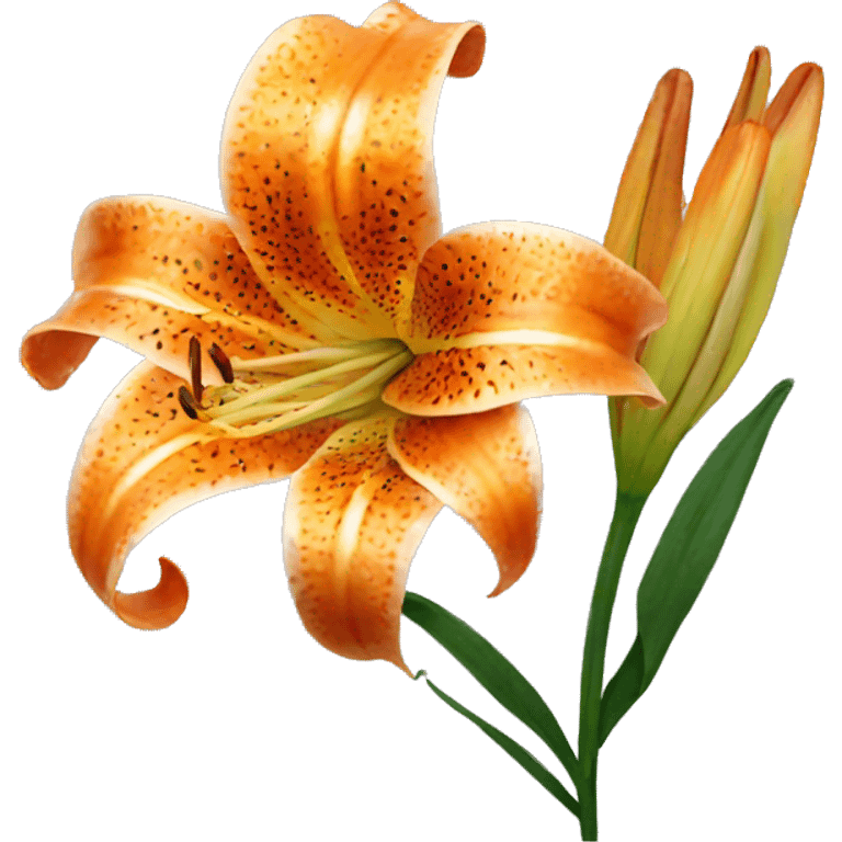 orange tiger lily flower emoji