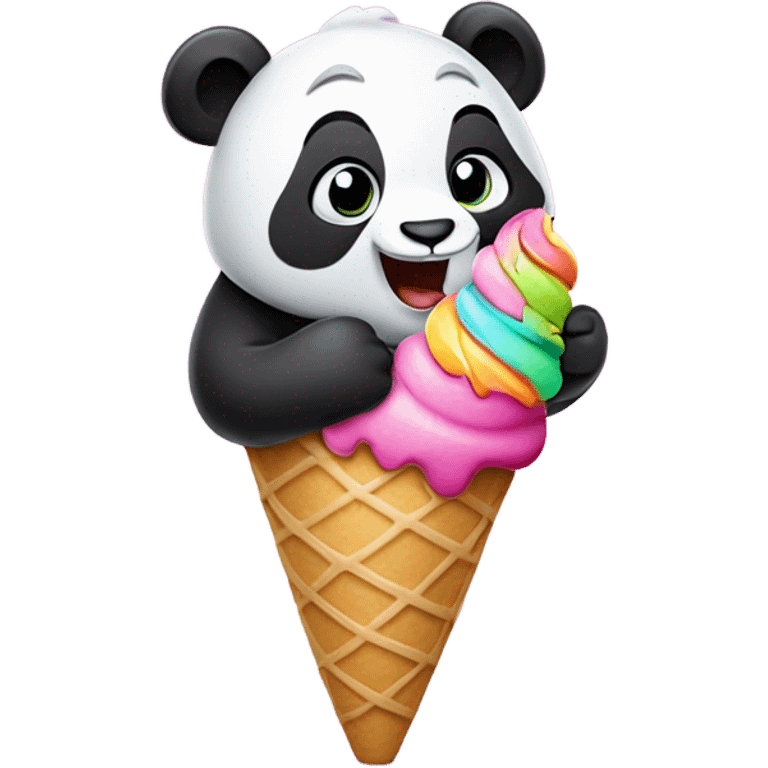 Panda eating ice cream emoji