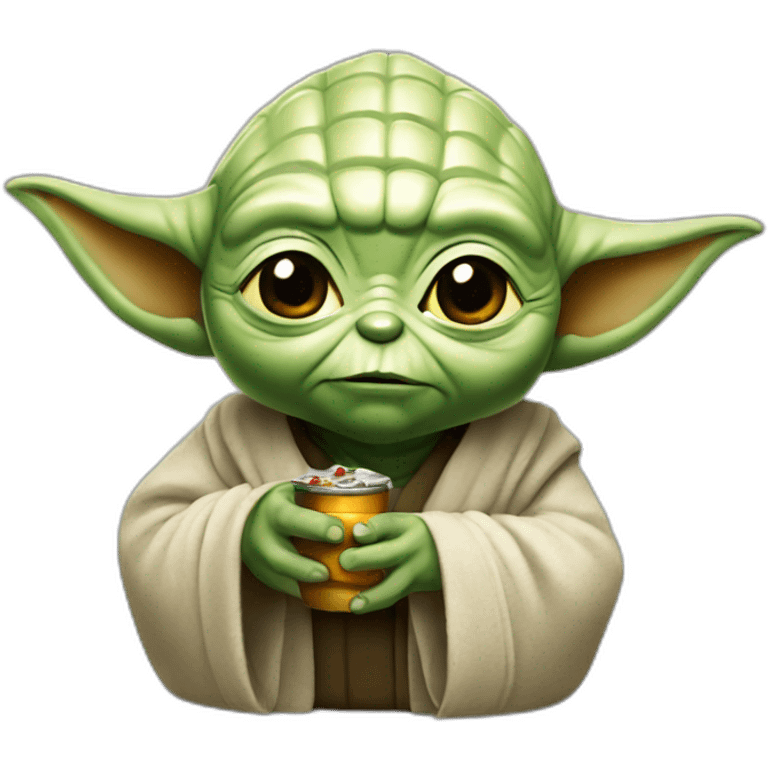 Yoda qui boie du coca emoji