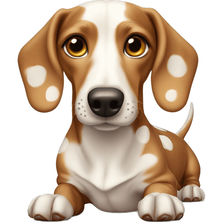 dachshund with cream spots emoji