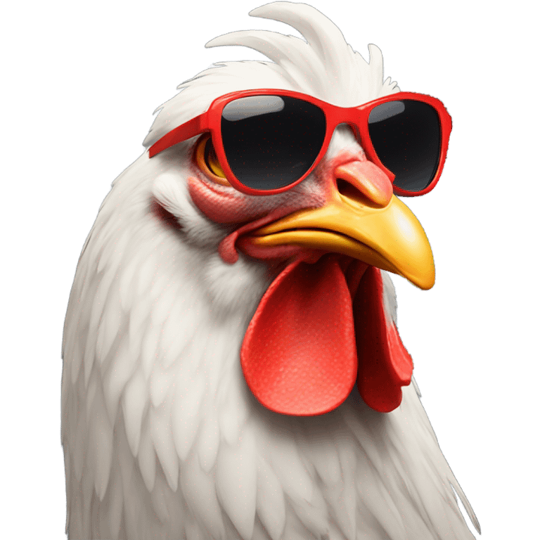 Chicken wearing sunglasses  emoji