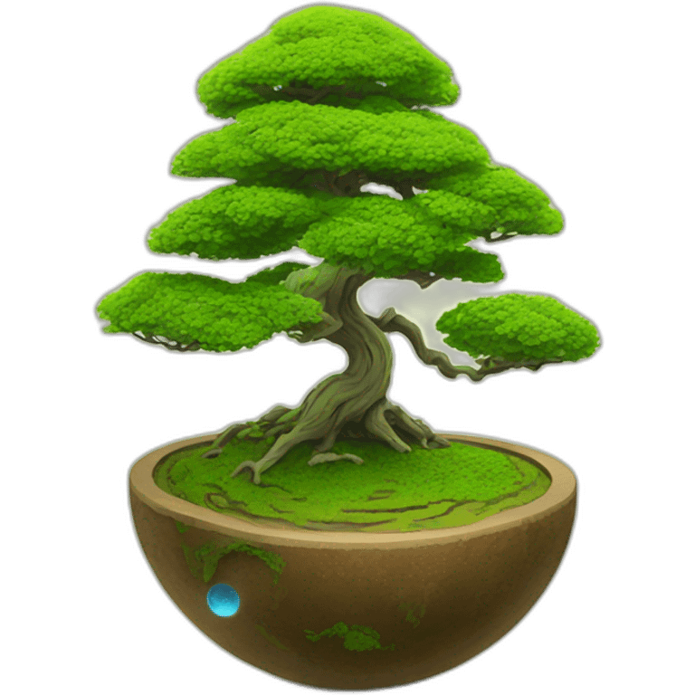 planet with a bonsai tree emoji