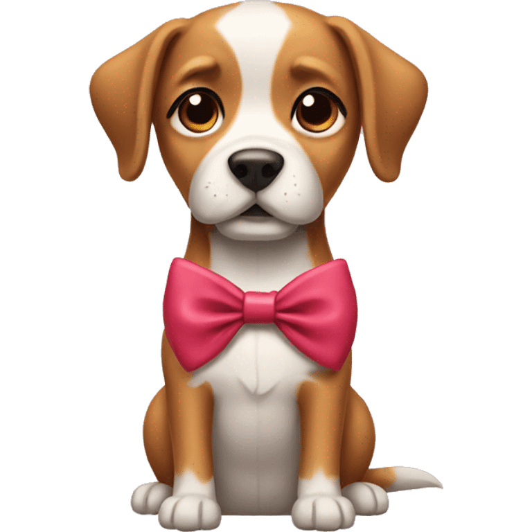 Dog wearing a bow  emoji